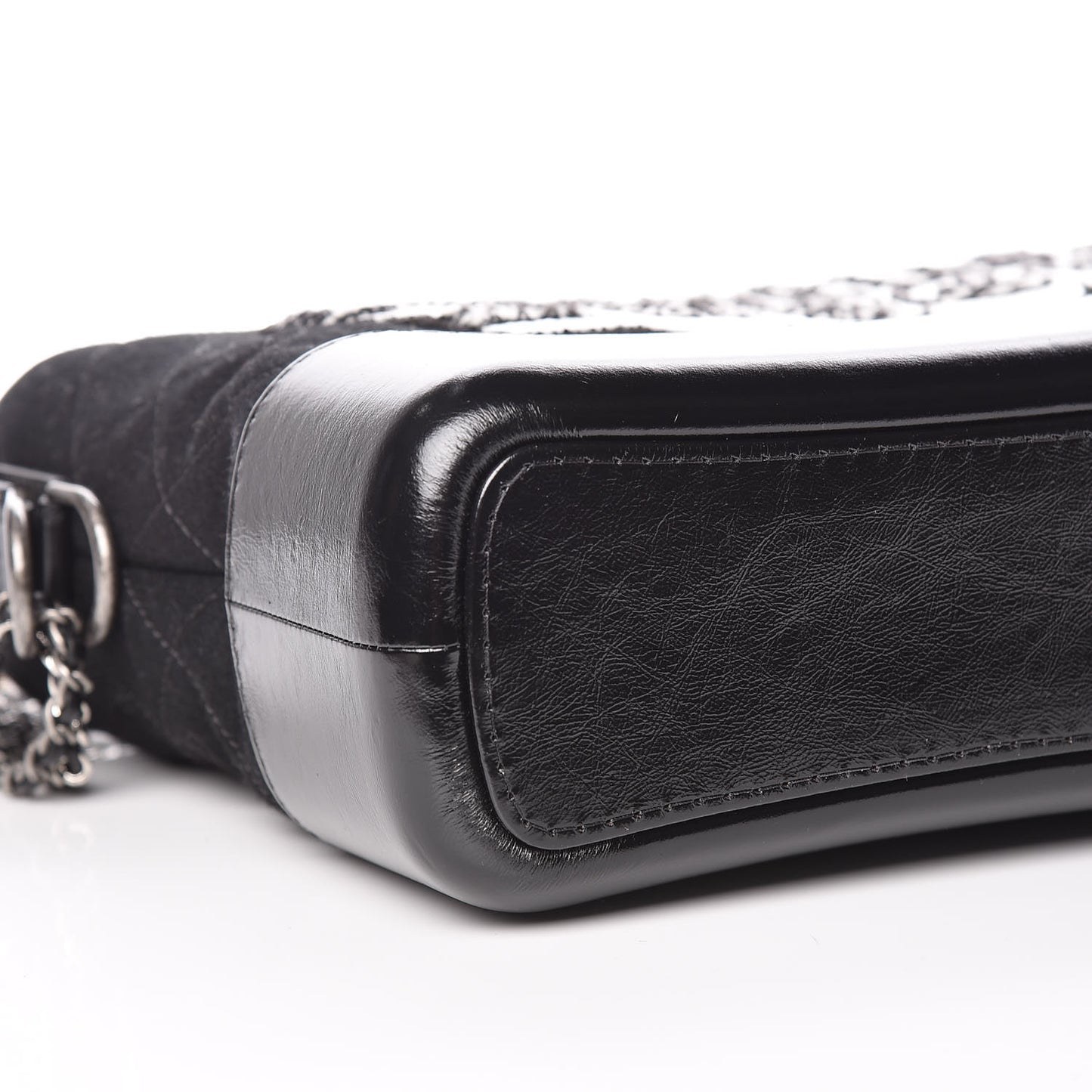 Felt Calfskin Quilted Medium Gabrielle Hobo Black