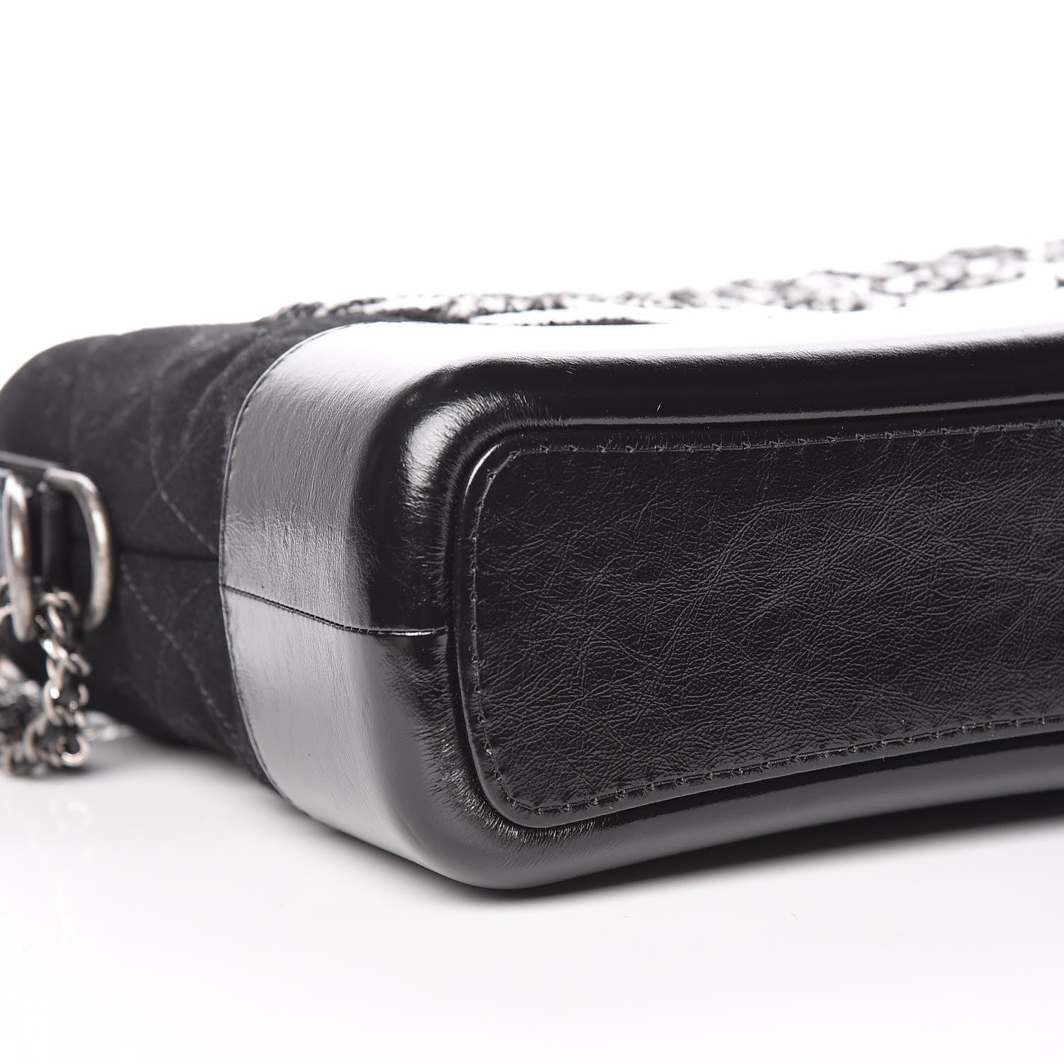 Chanel Felt Calfskin Quilted Medium Gabrielle Hobo Black 9 of 11