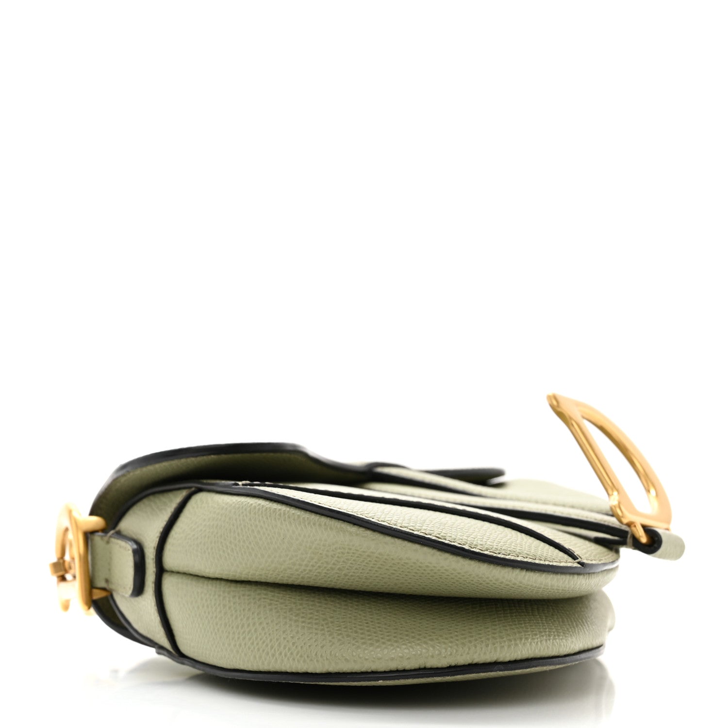 Christian Dior Grained Calfskin Mini Saddle Bag Green 4 of 10