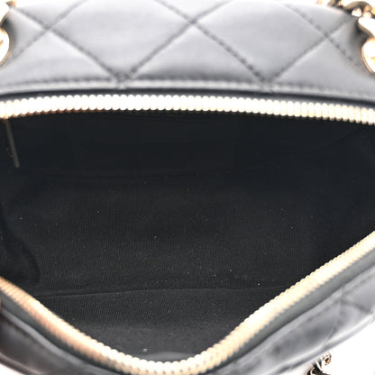 Chanel Lambskin Quilted Studded Camera Case Black 5 of 10