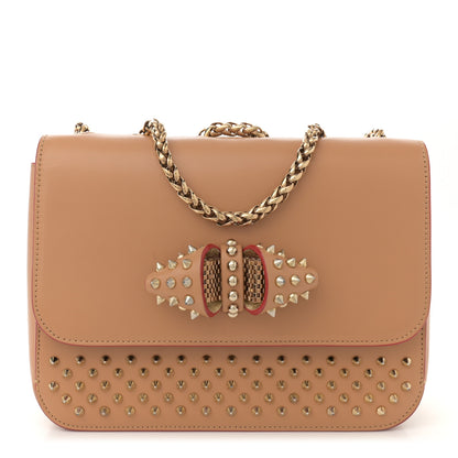 Christian Louboutin Calfskin Spikes Sweet Charity Shoulder Bag Biscuit 1 of 15