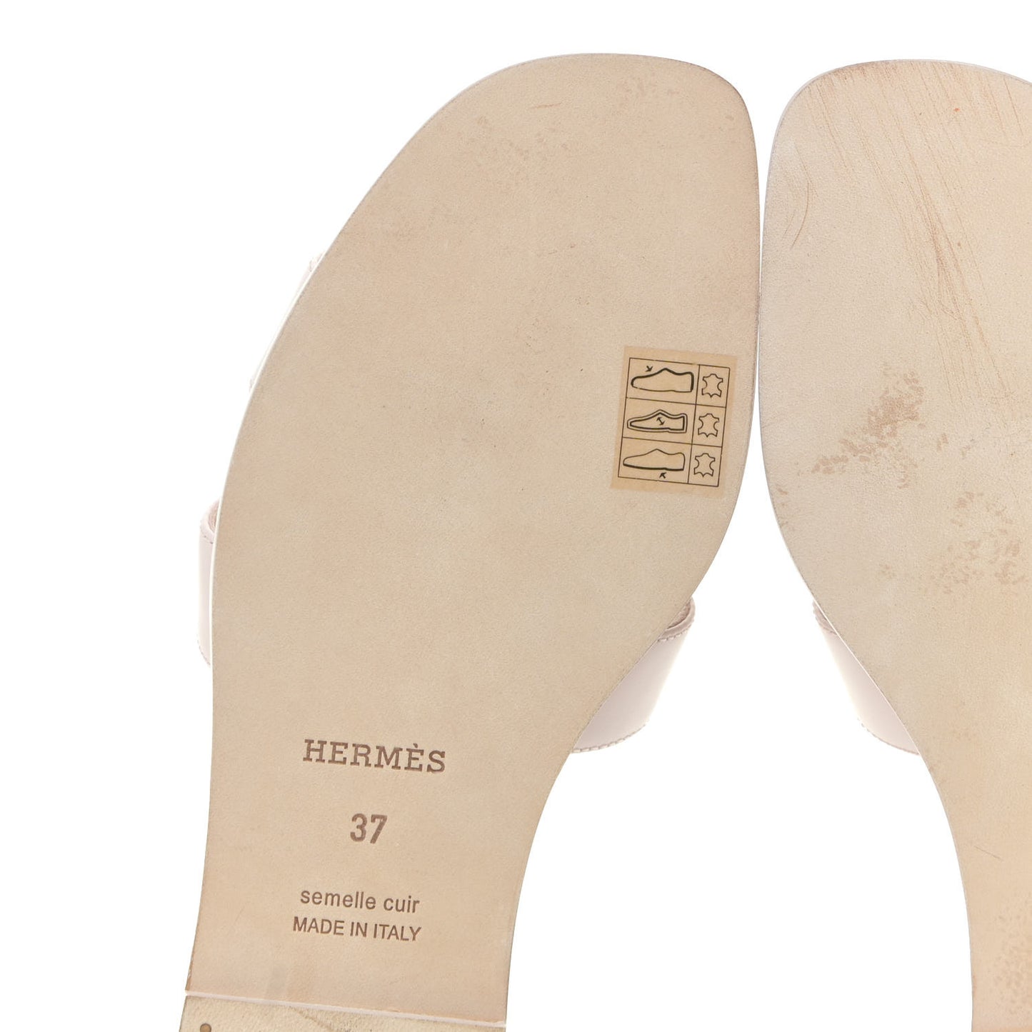 Box Calfskin Oran Sandals 37 Rose Pale
