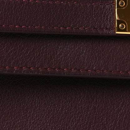 Hermes Swift Ghillies Kelly Longue Wallet Bordeaux Orange Poppy 14 of 15