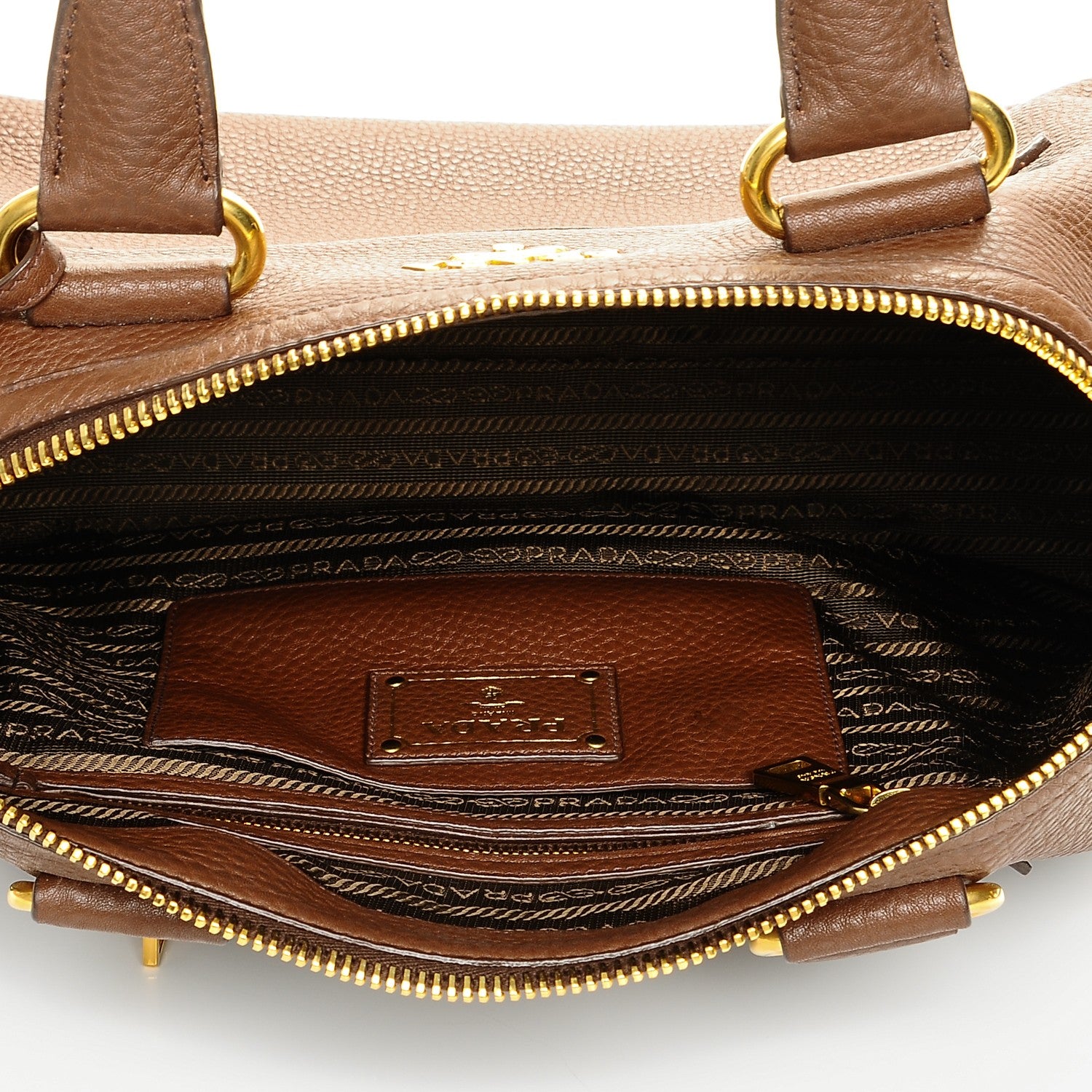 Prada Vitello Daino Shopping Satchel Bruciato 5 of 6