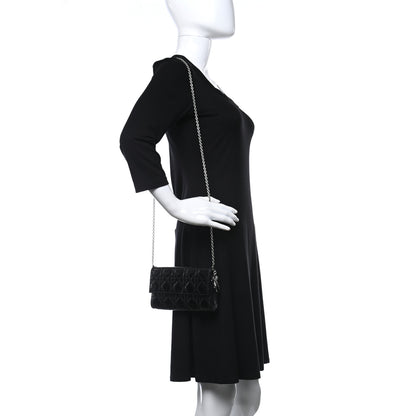 Christian Dior Patent Cannage Lady Dior Rendezvous Wallet On Chain Black 2 of 13