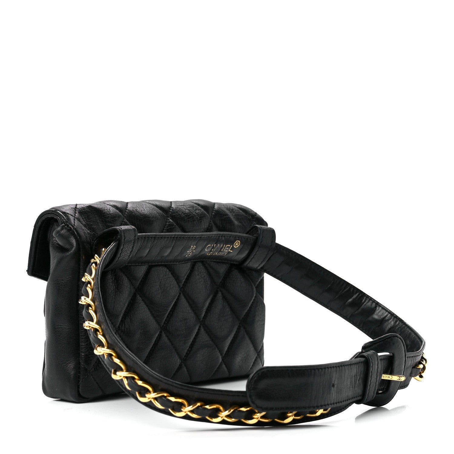 Chanel Calfskin Quilted Flap Waist Belt Bag 70 28 Black 3 of 14