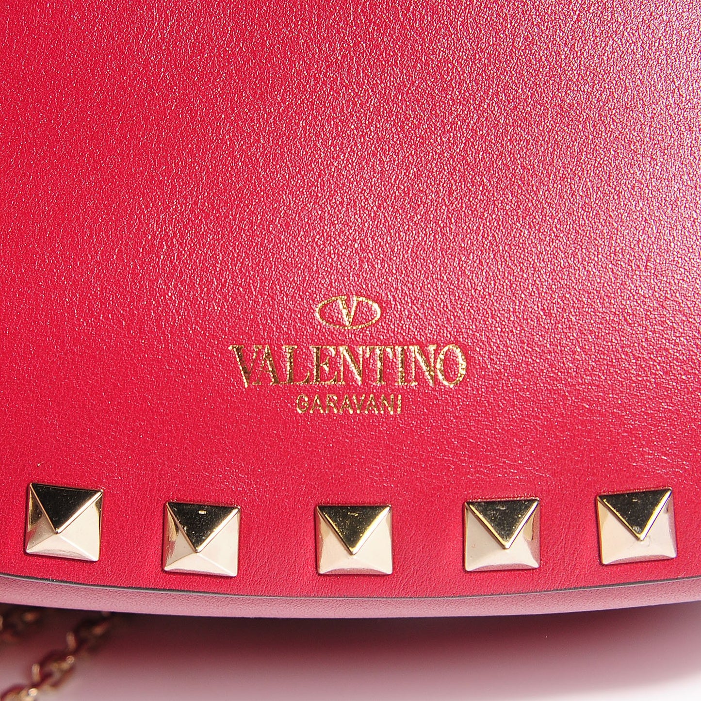 Vitello Mini Rockstud Crossbody Saddle Bag Scarlet