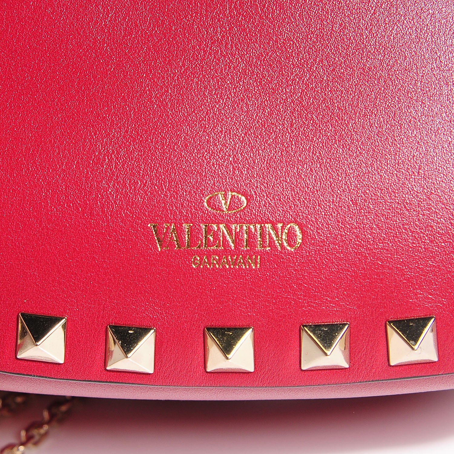 Valentino Garavani Vitello Mini Rockstud Crossbody Saddle Bag Scarlet 9 of 9