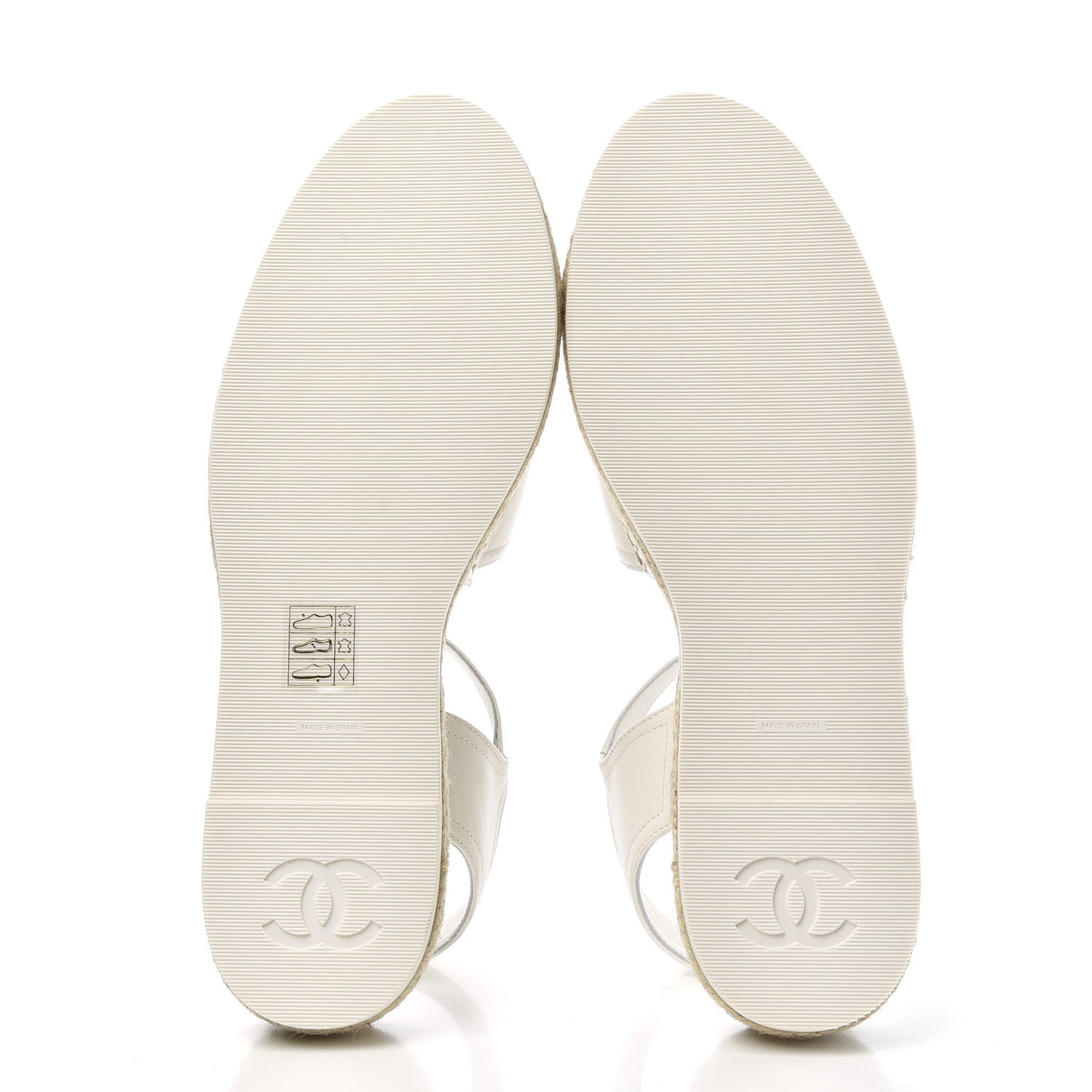 Lambskin Cap Toe CC Espadrille Sandals 38 Black White