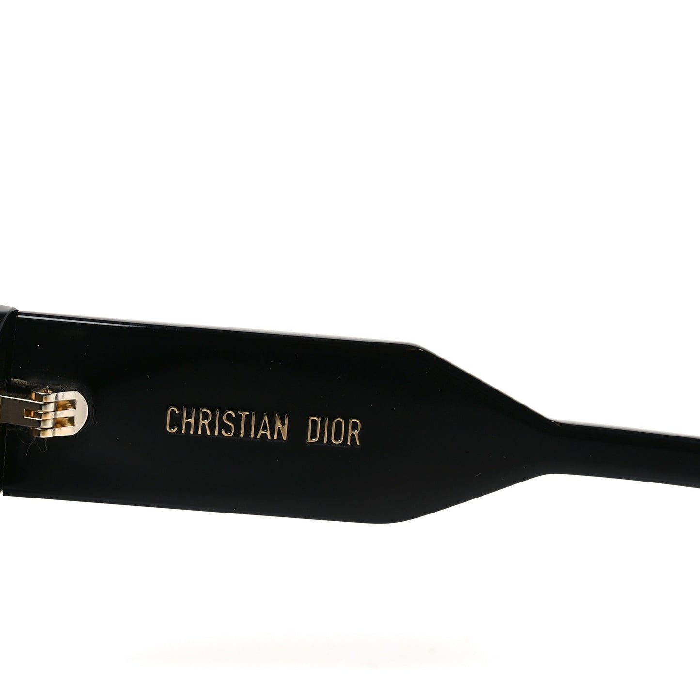 Acetate Studded Diorsignature S16F Square Sunglasses Black Gold