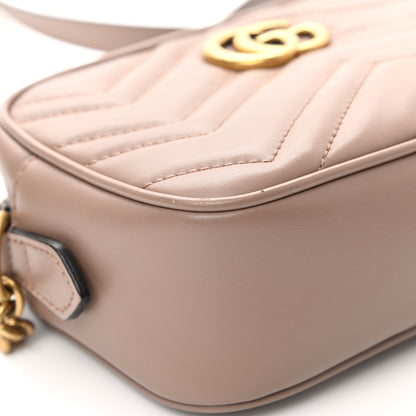 Gucci Calfskin Matelasse Mini GG Marmont Chain Shoulder Bag Porcelain Rose 8 of 9