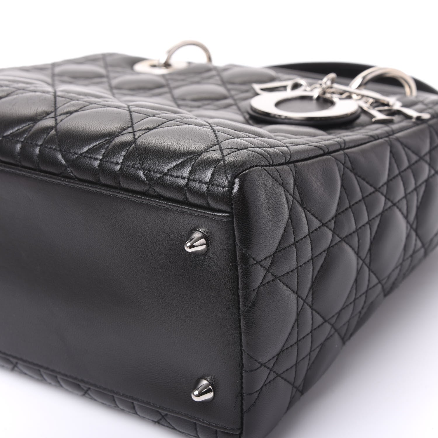 Christian Dior Lambskin Cannage Medium Lady Dior Black 6 of 10