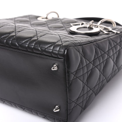 Christian Dior Lambskin Cannage Medium Lady Dior Black 6 of 10