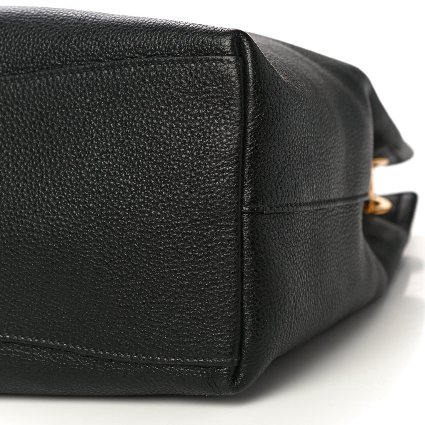 Vitello Phenix Embossed Logo Hobo Black
