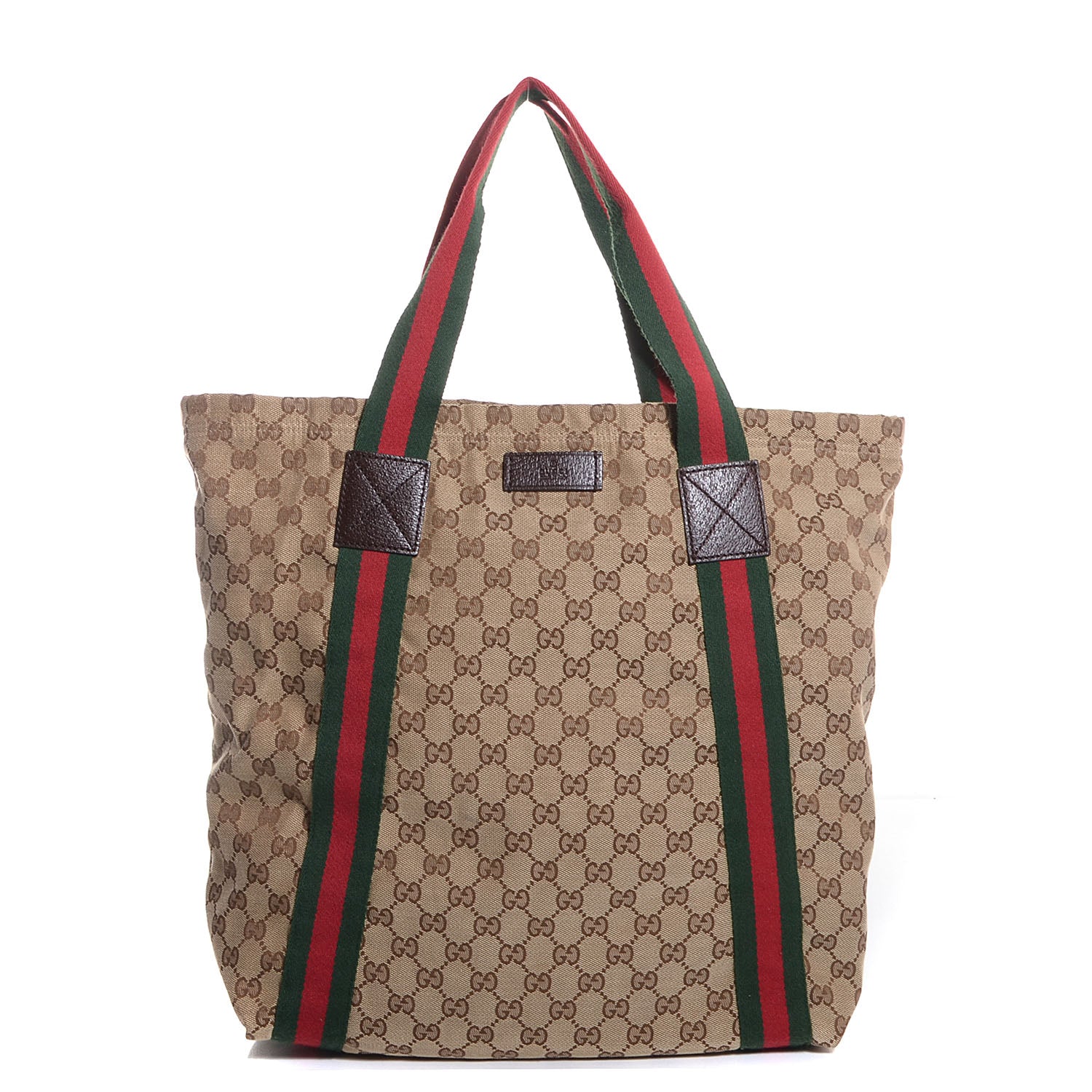 Gucci GG Monogram Medium Web Handle Vertical Tote Bag Dark Brown 1 of 9