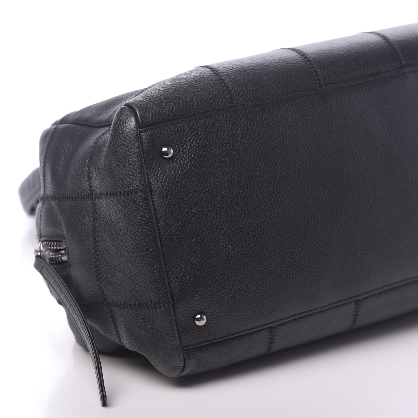Caviar Square Stitched Tote Black
