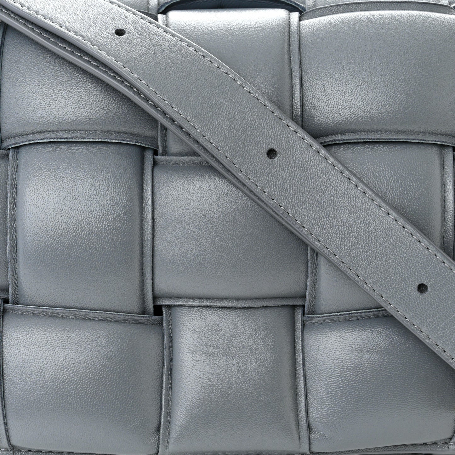 Nappa Maxi Intreccio Padded Cassette Crossbody Bag Thunder