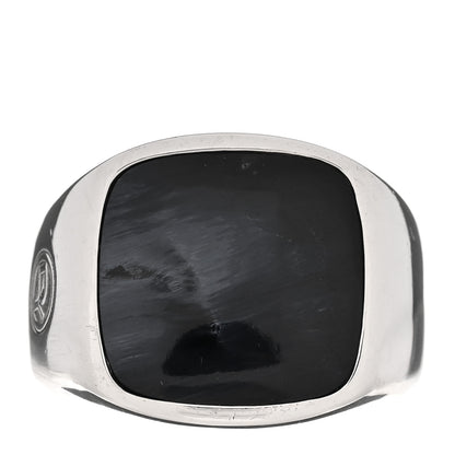 David Yurman Sterling Silver Pietersite Mens Cable Signet Ring 65 11.25 1 of 5