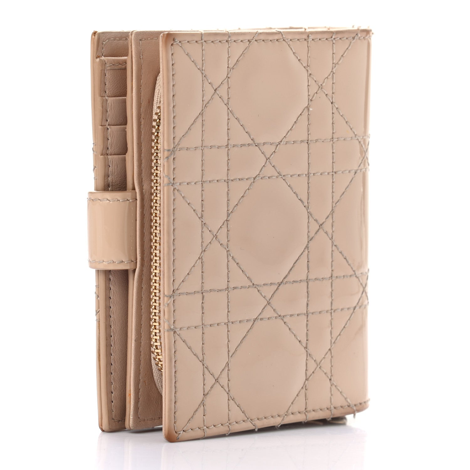 Christian Dior Patent Cannage Lady Dior Eden Wallet Beige 3 of 10