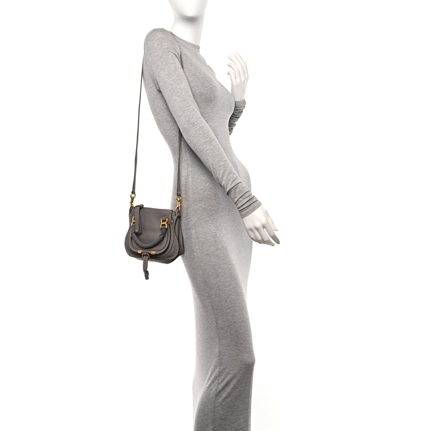 Calfskin Mini Marcie Satchel Cashmere Grey