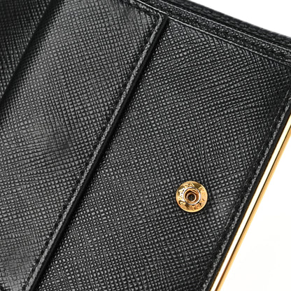 Prada Saffiano Metal Bi-Fold Wallet Black 9 of 11