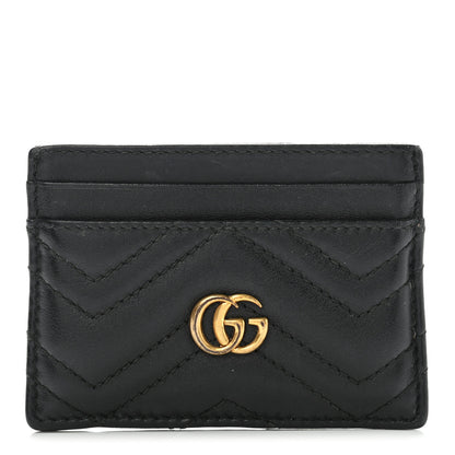 Gucci Calfskin Matelasse GG Marmont Card Holder Black 1 of 9