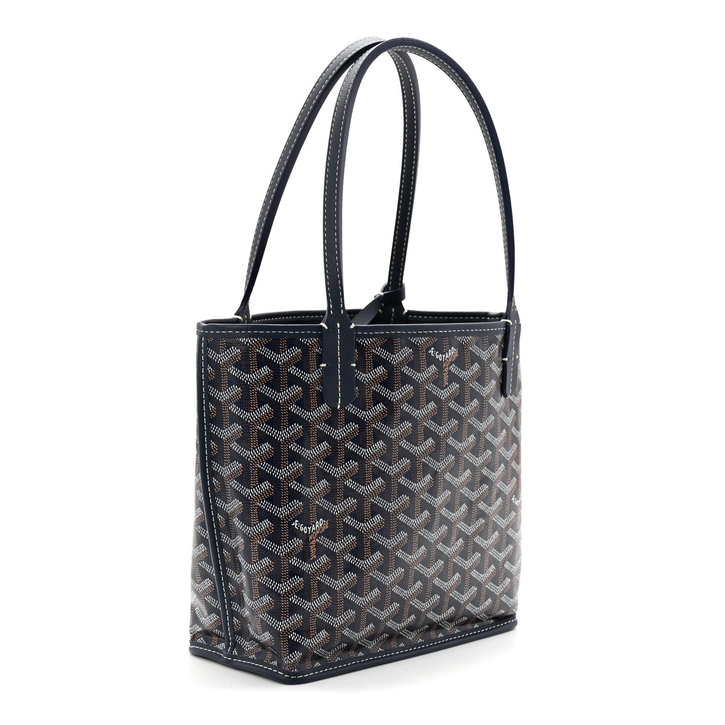 Goyardine Reversible Mini Anjou Navy