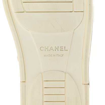 Chanel Suede Embroidered Flower Sneakers 38 White 7 of 17