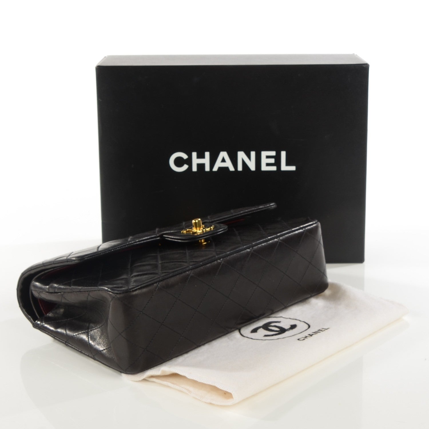 Chanel Lambskin Quilted Medium Double Flap Black 4 of 8
