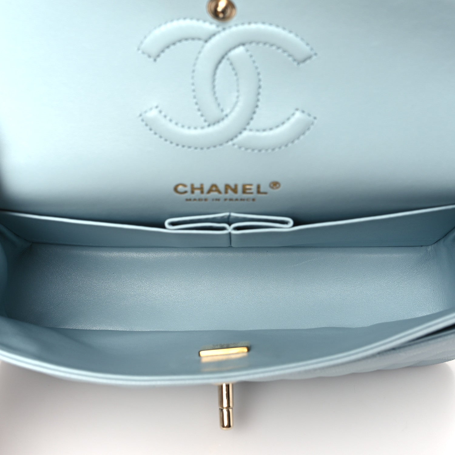 Chanel Caviar Quilted Small Double Flap Light Blue 5 of 10