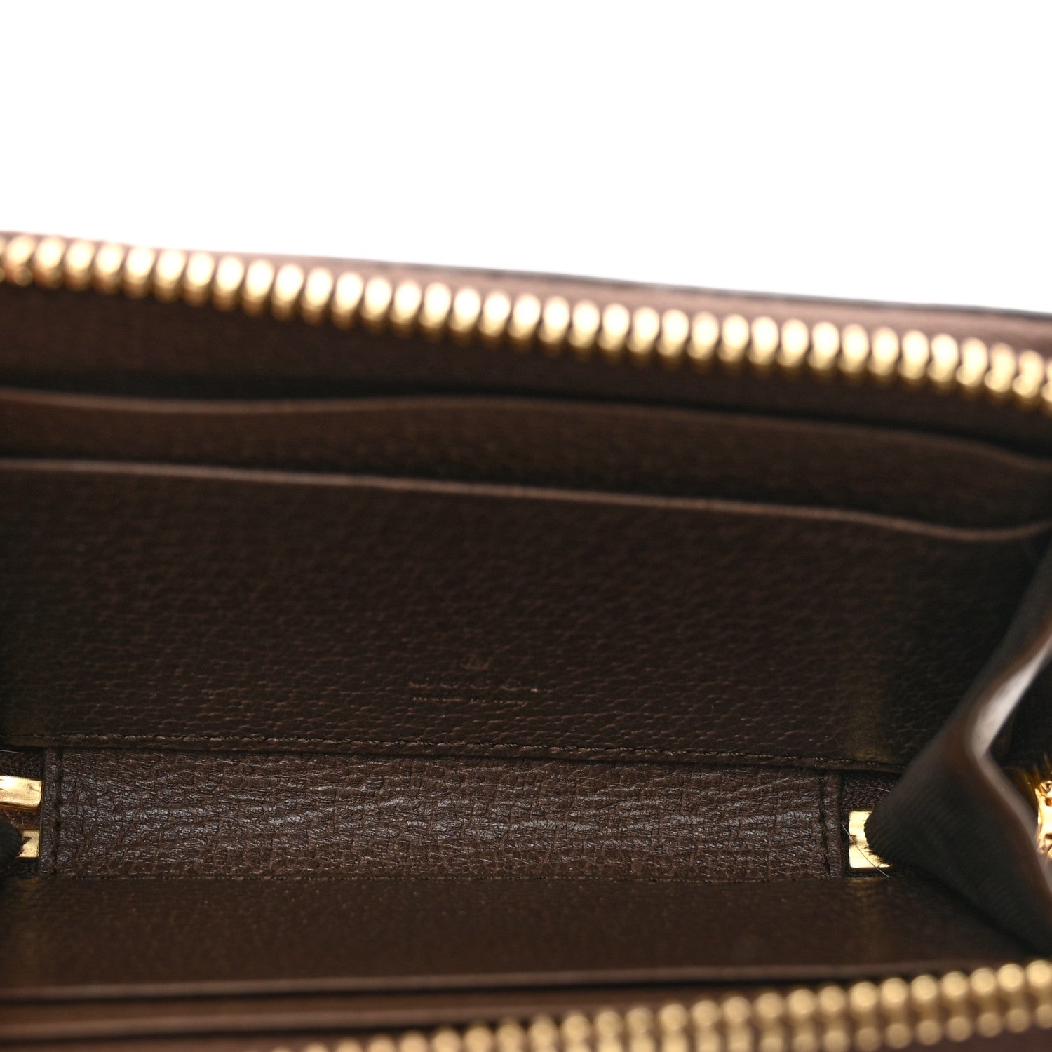 Gucci GG Supreme Monogram Textured Dollar Calfskin Web Ophidia Zip Around Card Case Wallet Beige Ebony New Acero 5 of 7