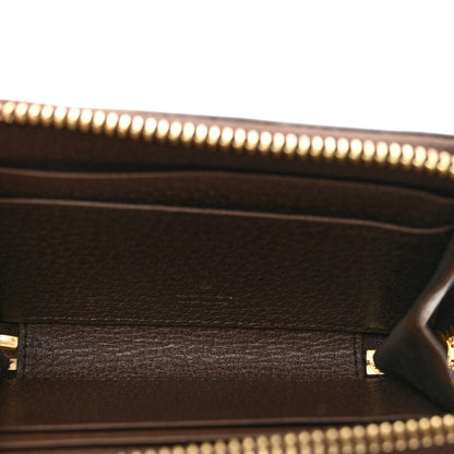 Gucci GG Supreme Monogram Textured Dollar Calfskin Web Ophidia Zip Around Card Case Wallet Beige Ebony New Acero 5 of 7