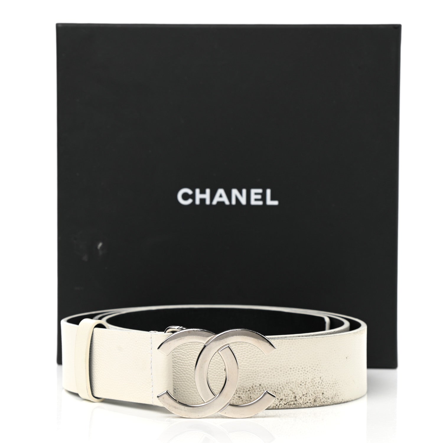 Chanel Calfskin CC Reversible Belt 100 40 White Black 8 of 8