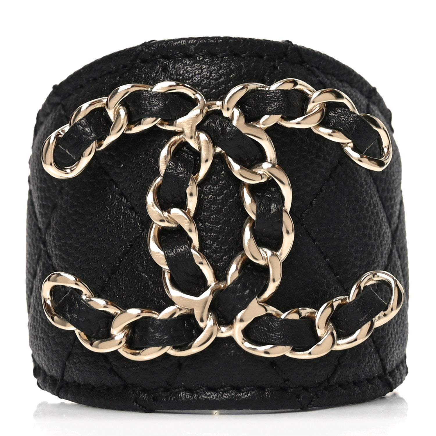 Chanel Caviar Quilted Chain CC Bracelet Black M 1 of 6
