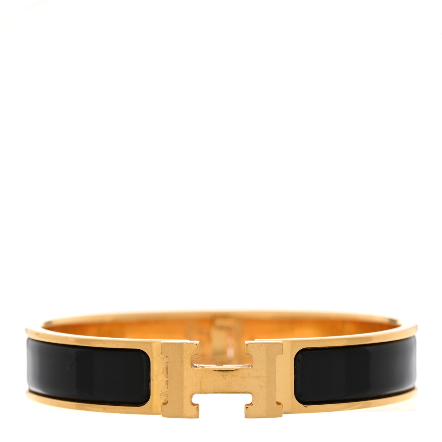 Enamel Narrow Clic Clac H Bracelet GM Black