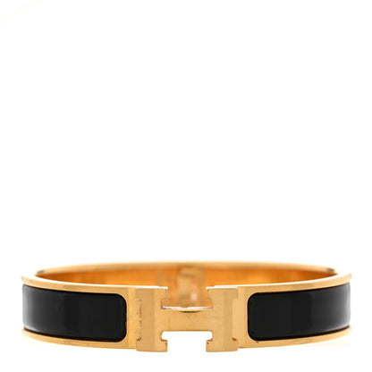 Hermes Enamel Narrow Clic Clac H Bracelet GM Black 1 of 7