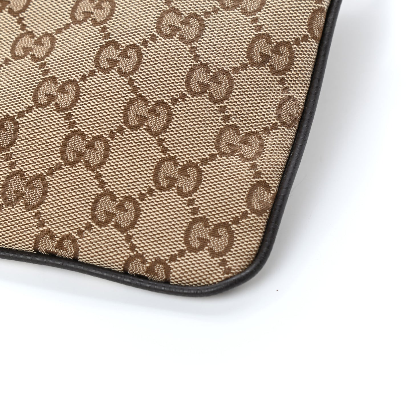 Monogram Web Small Flat Messenger Bag Brown