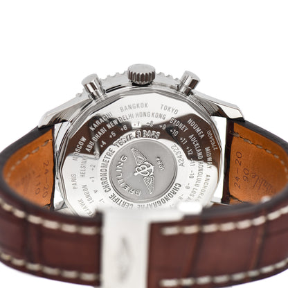Breitling Stainless Steel Alligator 46mm Navitimer 1884 Limited Edition Chronograph Automatic Watch Black A24322 4 of 4