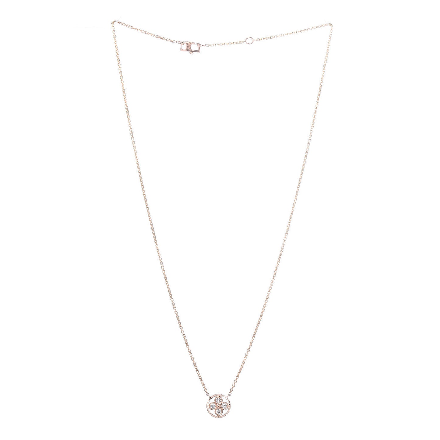 18K Pink Gold Diamond Blossom BB Pendant Necklace