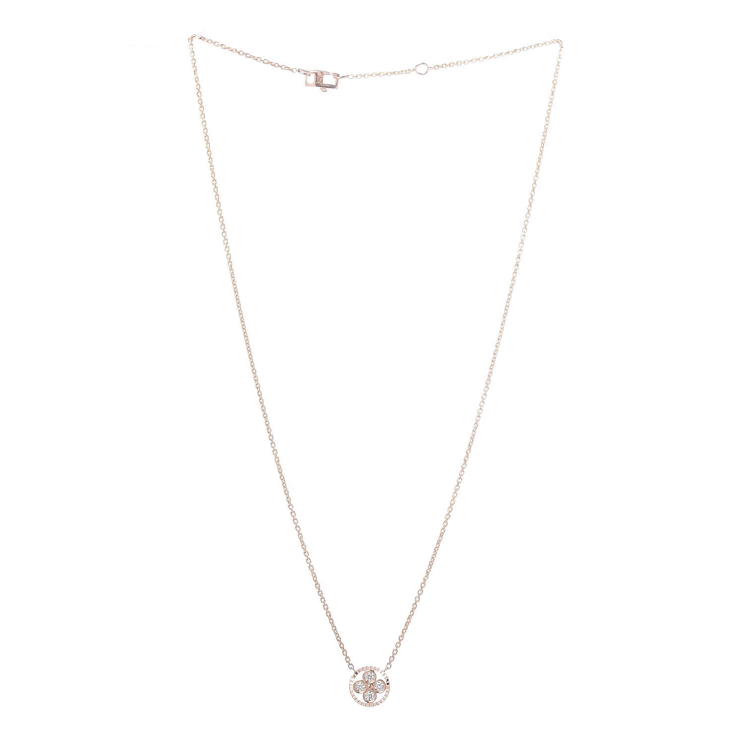 Louis Vuitton 18K Pink Gold Diamond Blossom BB Pendant Necklace 3 of 6