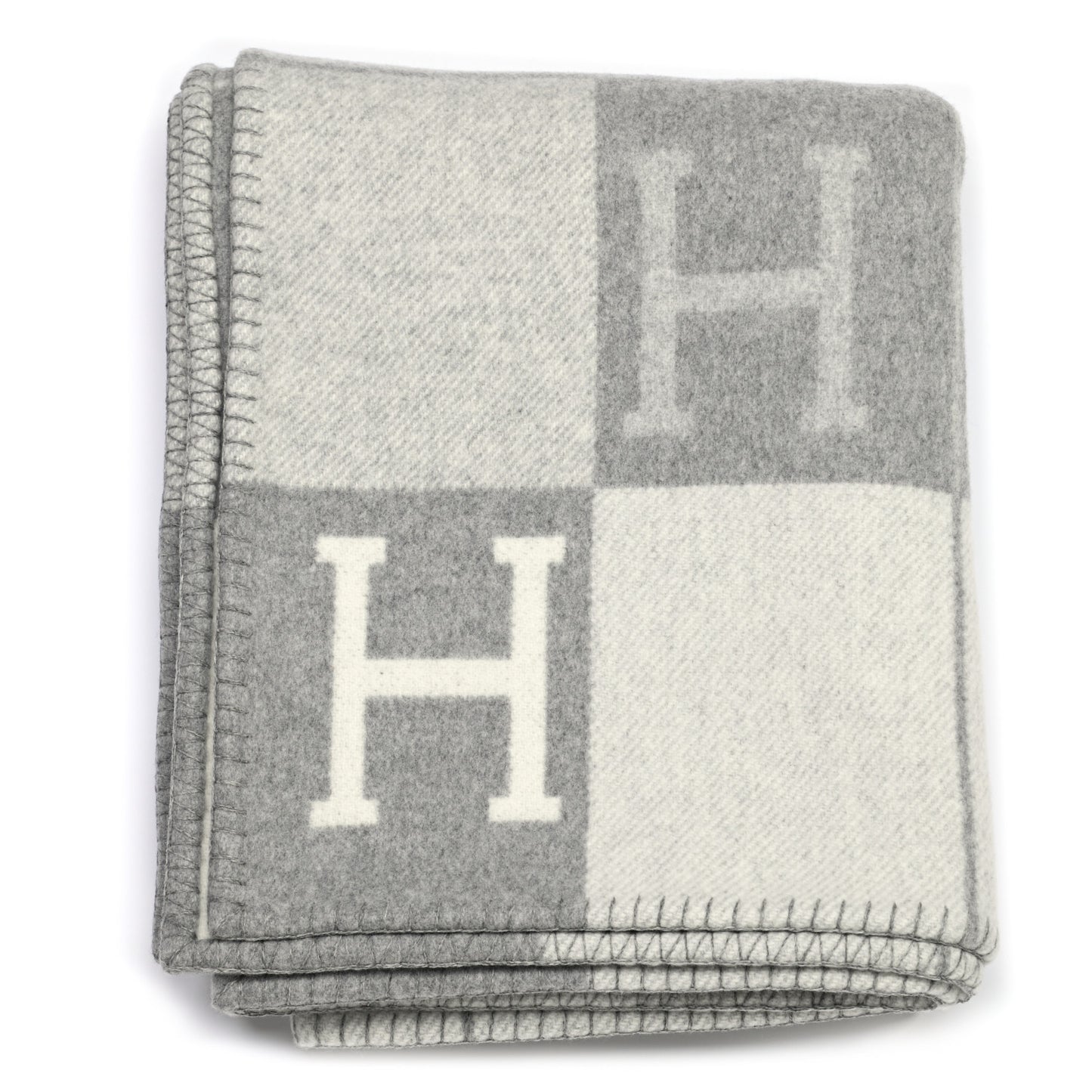 Wool Cashmere Avalon III Blanket Ecru Gris Clair