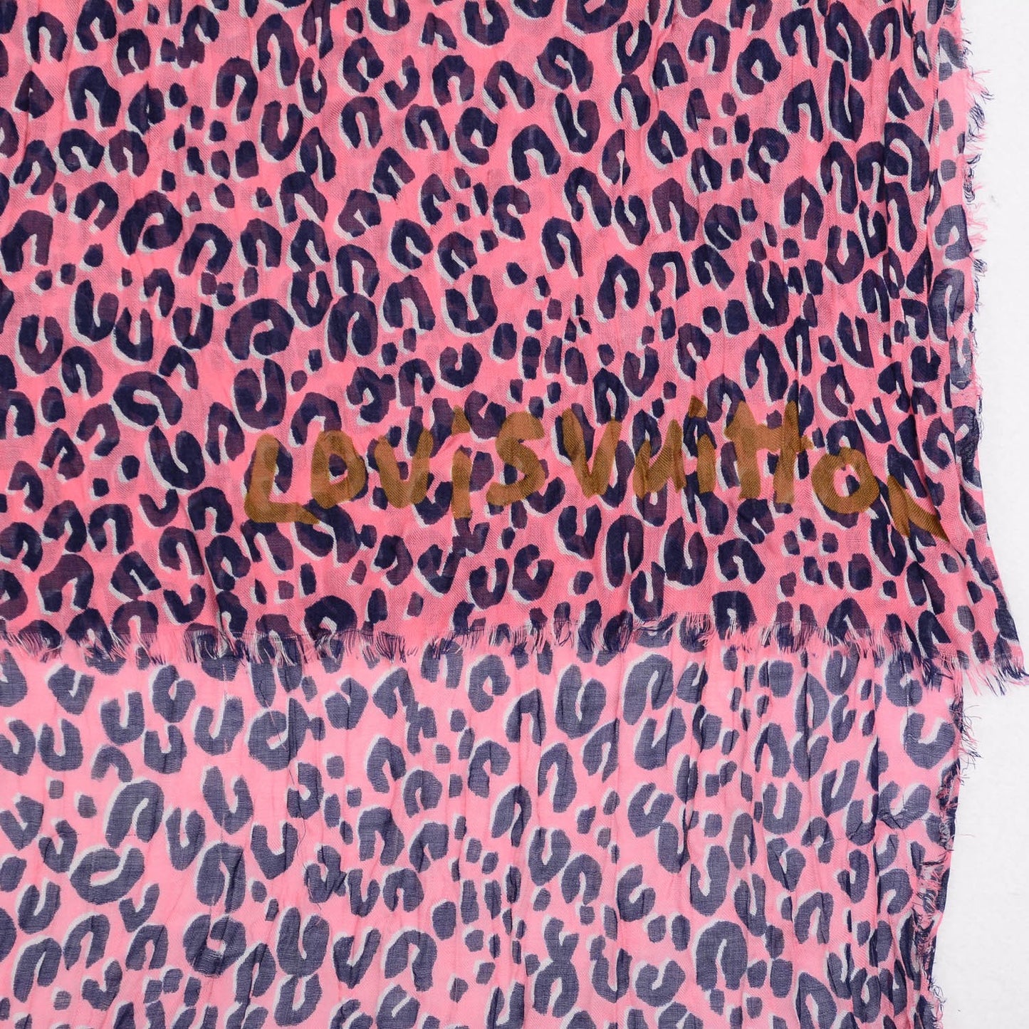 Cashmere Silk Leopard Stole Corail