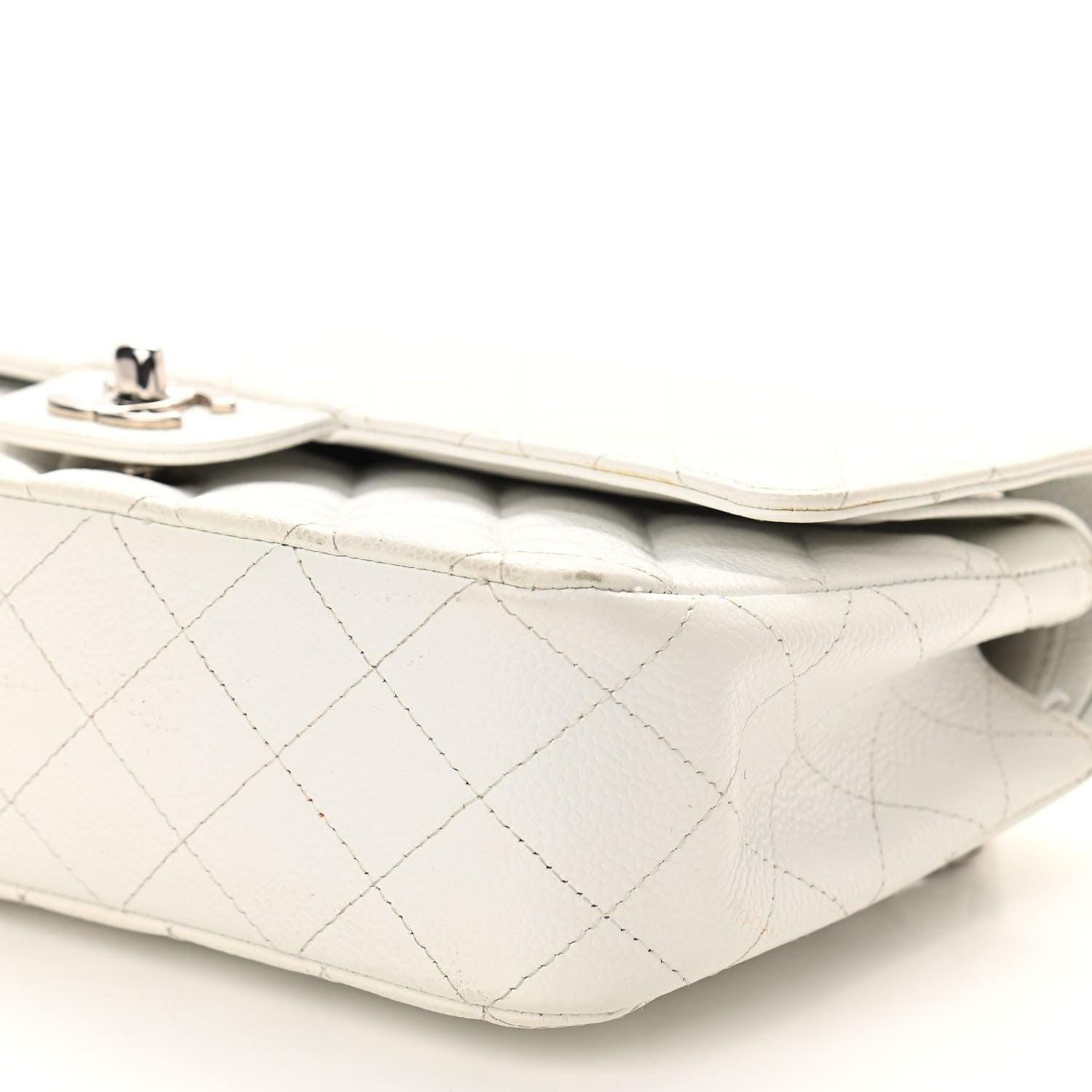 Chanel Caviar Quilted Medium Double Flap White 9 of 11