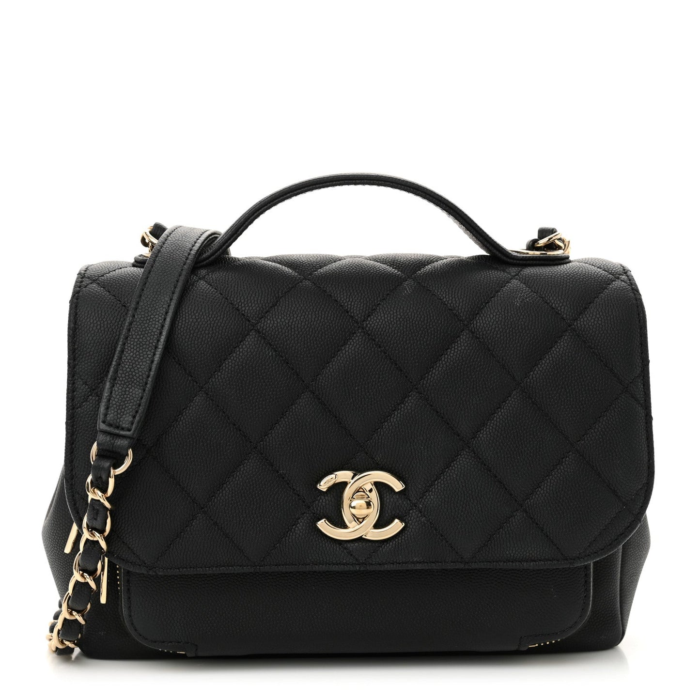 Caviar Quilted Medium Business Affinity Flap Black