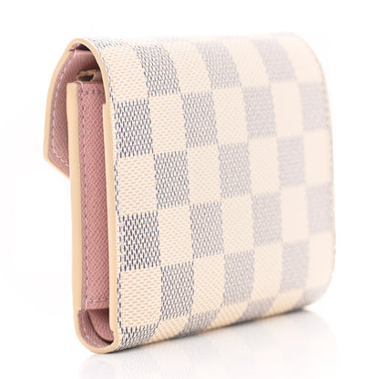 Louis Vuitton Damier Azur Victorine Wallet Rose Ballerine 2 of 6