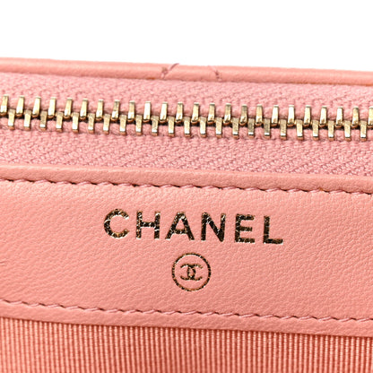 Chanel Lambskin Quilted Small Clutch With Chain Pink 7 of 12