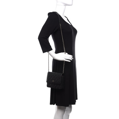 Chanel Caviar Quilted Square Wallet On Chain WOC Black 2 of 11