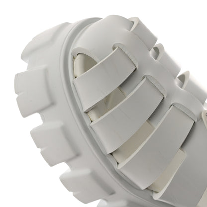 Prada Foam Rubber Metal Triangle Logo Monolith 55mm Cage Sandals 37 White 10 of 11