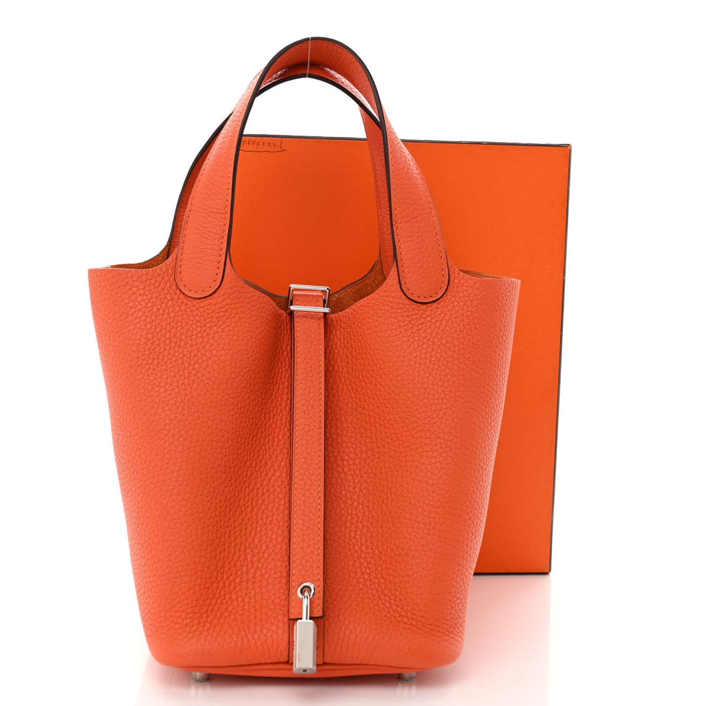 Taurillon Clemence Picotin Lock 18 PM Orange