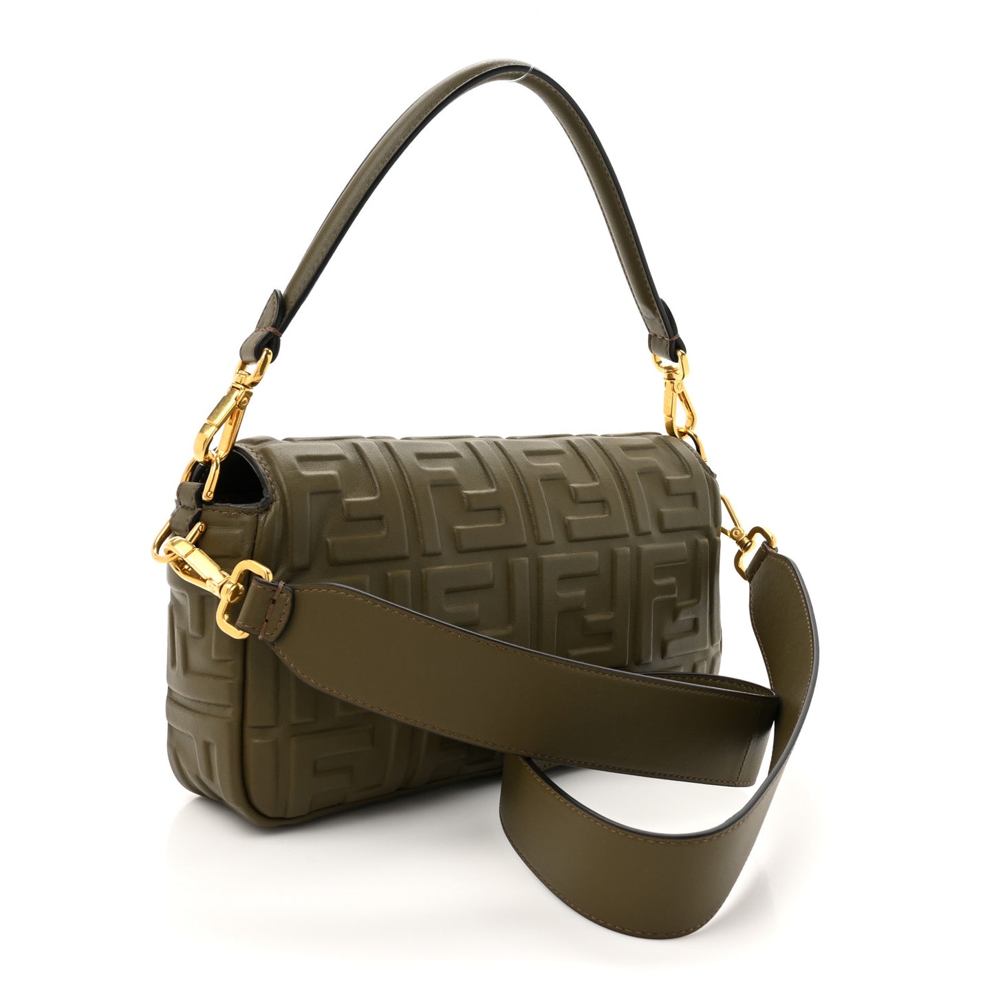 Nappa FF 1974 Embossed Baguette Avocado